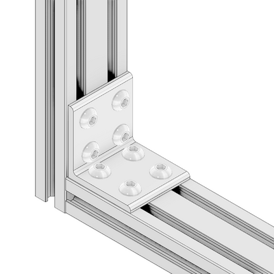 40-533-1 MODULAR SOLUTIONS ANGLE BRACKET<br>60MM TALL X 60MM WIDE W/ HARDWARE